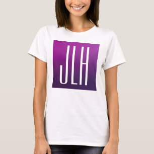 Paarse Ombre & Witte Beginletters of Andere Tekst T-shirt