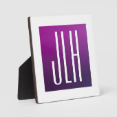 Paarse Ombre & Witte Initialen of andere Tekst Fotoplaat (Voorkant)