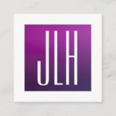 Paarse Ombre & Witte Initialen of andere Tekst Informatiekaartje (Voorkant)