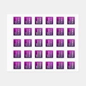 Paarse Ombre & Witte Initialen of andere Tekst Labels (Vel)