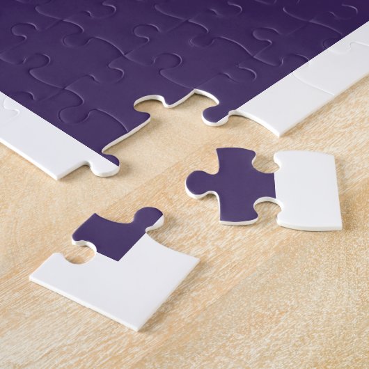 Paarse Ombre & Witte Initialen of andere Tekst Legpuzzel (Zijkant)