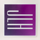 Paarse Ombre & Witte Initialen of andere Tekst Legpuzzel (Horizontaal)
