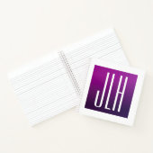 Paarse Ombre & Witte Initialen of andere Tekst Notitieboek (Binnen)