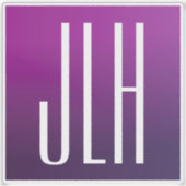 Paarse Ombre & Witte Initialen of andere Tekst Sticker (Voorkant)