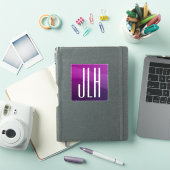 Paarse Ombre & Witte Initialen of andere Tekst Sticker (iPad Cover)