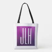 Paarse Ombre & Witte Initialen of andere Tekst Tote Bag (Achterkant)