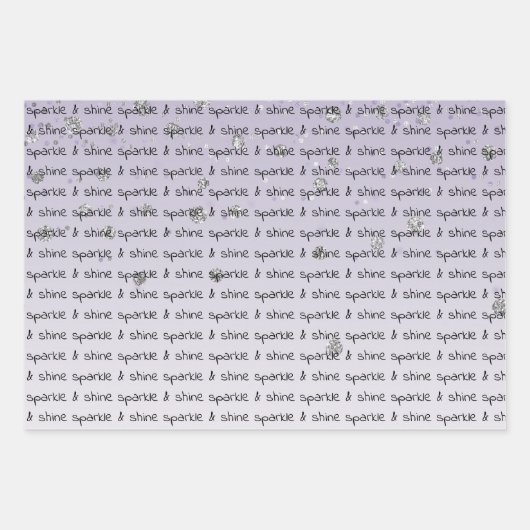 Paarse Ombre Zilveren Confetti Inpakpapier Vel (Voorkant)