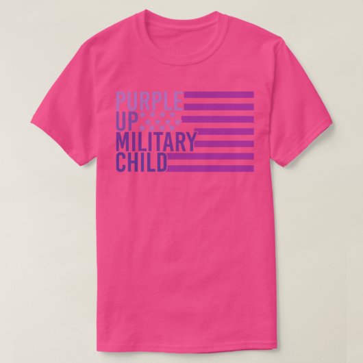 Paarse omhoog Militair Kind T-shirt (Design voorkant)