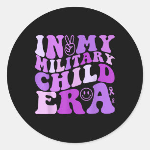 Paarse omhoog voor Kinder militairen in mijn leger Ronde Sticker
