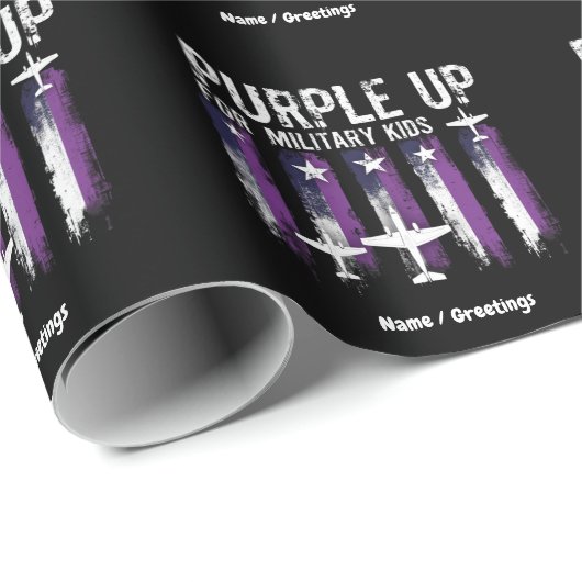 Paarse omhoog voor Kinder vlag Show uw steun Cadeaupapier (Rol Hoek)