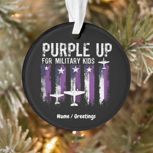 Paarse omhoog voor Kinder vlag Show uw steun Ornament (Boom)