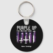 Paarse omhoog voor Kinder vlag Show uw steun Sleutelhanger (Voorkant)