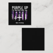 Paarse omhoog voor Kinder vlag Show uw steun Vierkante Visitekaartje (Voorkant / Achterkant)