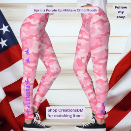 Paarse Omhoog voor Militaire Kinder Roze Camouflag Leggings