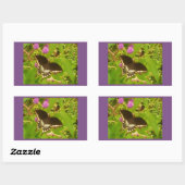Paarse Omwikkelde Zwarte Monarch Rechthoekige Sticker (Vel)