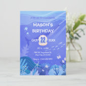 Paarse onder het zee Creatures Birthday Kaart (Staand voorkant)
