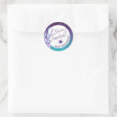 Paarse onder het Zee Themafeest je bent uitgenodig Ronde Sticker (Tas)