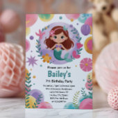 Paarse onder het Zee Zeemeermin 7e Verjaardagsfees Kaart
