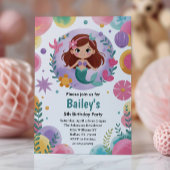 Paarse onder het Zee zeemeermin verjaardagsfeest Kaart