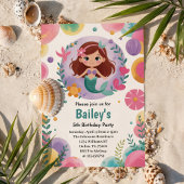 Paarse onder het Zee zeemeermin verjaardagsfeest Kaart