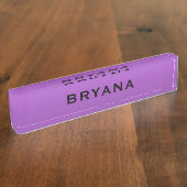 Paarse ondergedompeld modern licht gepersonaliseer naambordje (Zijkant)