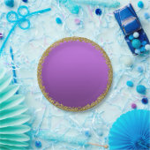 Paarse ondergedompelde gouden glitter glam sparkle papieren bordje (Feest)