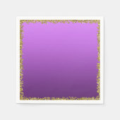 Paarse ondergedompelde gouden glitter glam sparkle servet (Voorkant)