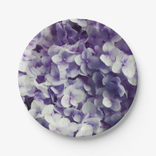 Paarse ondergrond van Hydrangea Papieren Bordje