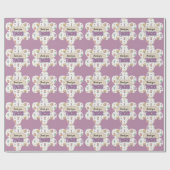 Paarse Onderwijzer School Nummers Patroon  Cadeaupapier (Vlak)
