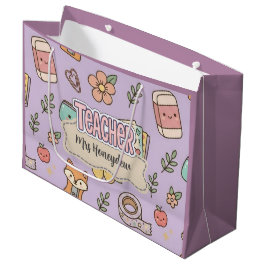 Paarse Onderwijzer School Nummers Patroon  Groot Cadeauzakje