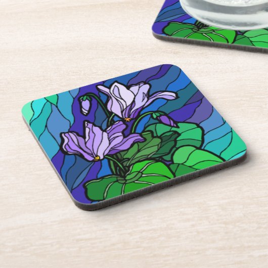 Paarse Onderzetters van glas (Linkerzijde)