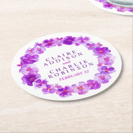 Paarse onderzetters van snijbloemen