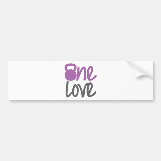 Paarse 'One Love' Bumpersticker (Voorkant)