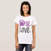 Paarse 'One Love' T-shirt (Voorkant volledig)