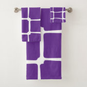 Paarse oneffen vierkanten mozaïek bad handdoek (Insitu)