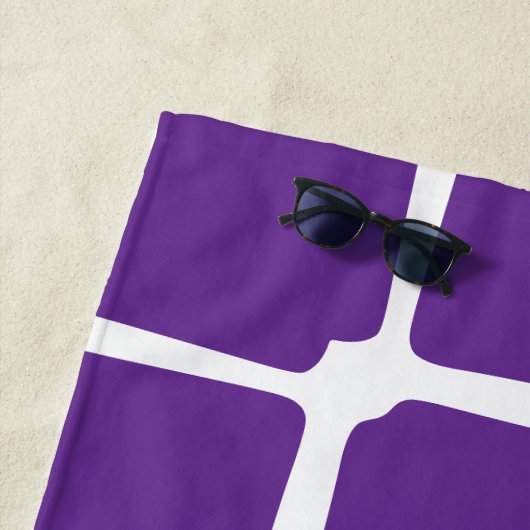 Paarse oneffen vierkanten mozaïek strandlaken (In situ)