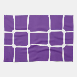 Paarse oneffen vierkanten mozaïek theedoek