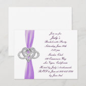 Paarse oneindige hartslag Bachelorette Kaart (Voorkant / Achterkant)