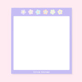 Paarse ongevoerde pastelbloemen Notitieblok