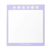 Paarse ongevoerde pastelbloemen Notitieblok (Voorkant)