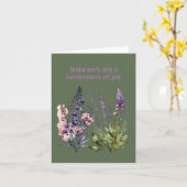 Paarse Ontroering: Serene Bloemige Ontspanning Gen Kaart (Gele Bloem)