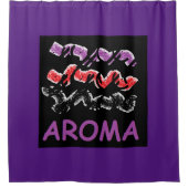 Paarse ontwerp met tekstwoord douchegordijn (Voorkant)