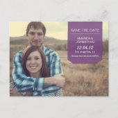 Paarse ontwerp Save the Date Post Kaarten (Voorkant)