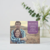 Paarse ontwerp Save the Date Post Kaarten (Staand voorkant)