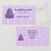 Paarse ontwerper bruiloft visitekaartje (Voorkant / Achterkant)