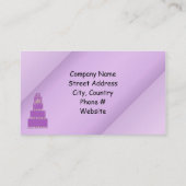 Paarse ontwerper koeken/bakken visitekaartje (Achterkant)