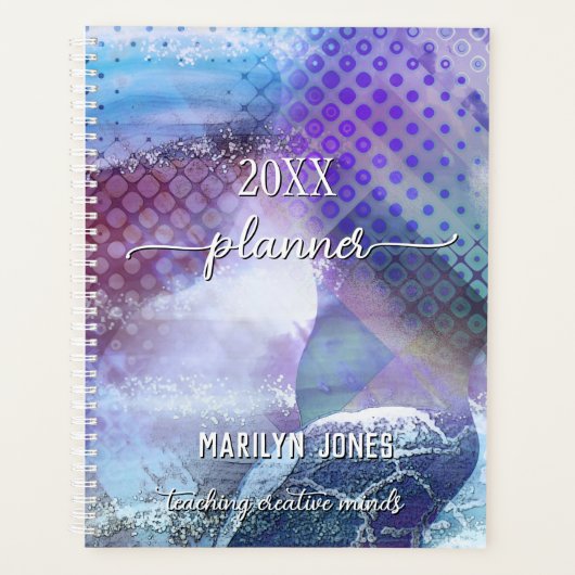 Paarse ontwerper voor leerkrachten planner (Voorkant)