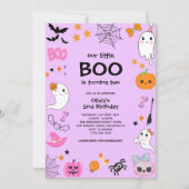 Paarse Onze Kleine Boo Halloween 2e Verjaardag Kaart (Voorkant)