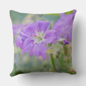 Paarse Onze Kleine Wildflower Custom Kind Fotonaam Kussen (Achterkant)