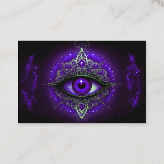 Paarse Oog Mandala Helderziend Psychisch Visitekaartje (Achterkant)